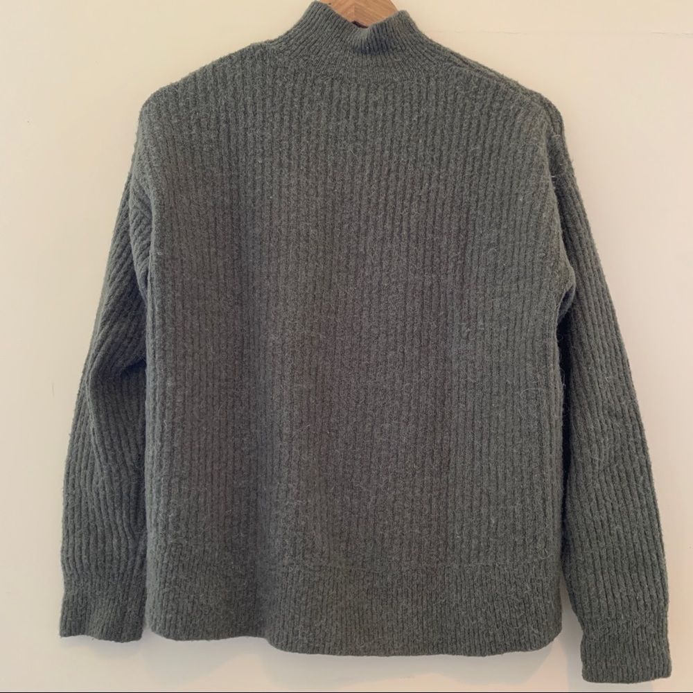 H&M LOGG olive mock neck alpaca wool sweater